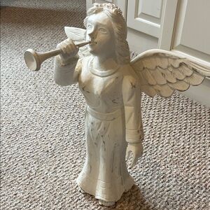 Graceful Ivory Angel Figurine with Trumpet